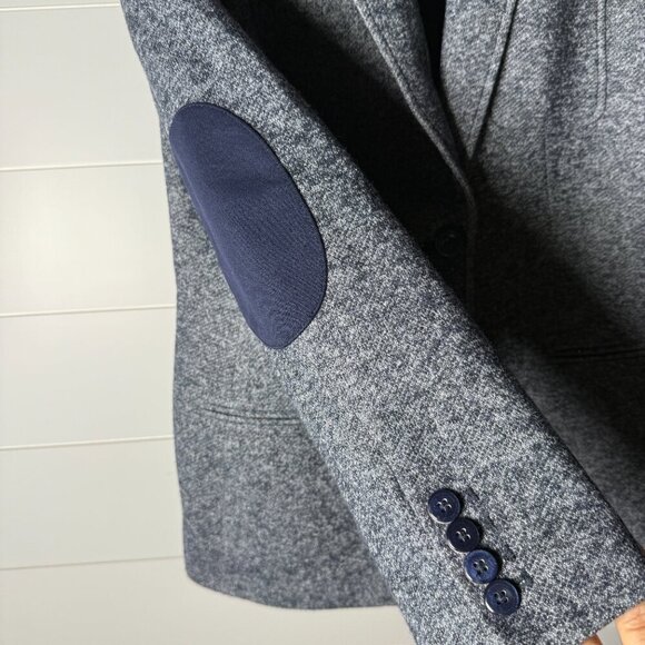 NWOT TOMMY HILFIGER Blazer Jacket Size 12 Navy Heathered Elbow Patches Lined - Picture 12 of 12